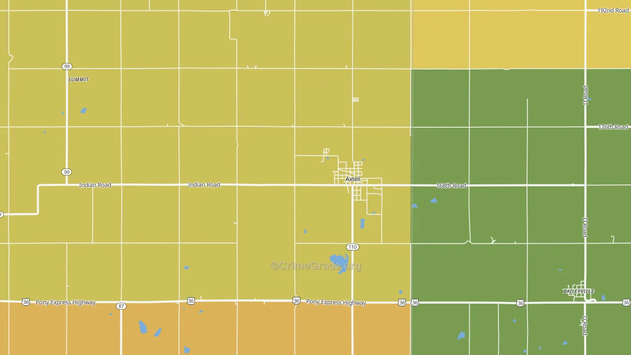 Axtell, KS Map of Assault Rates