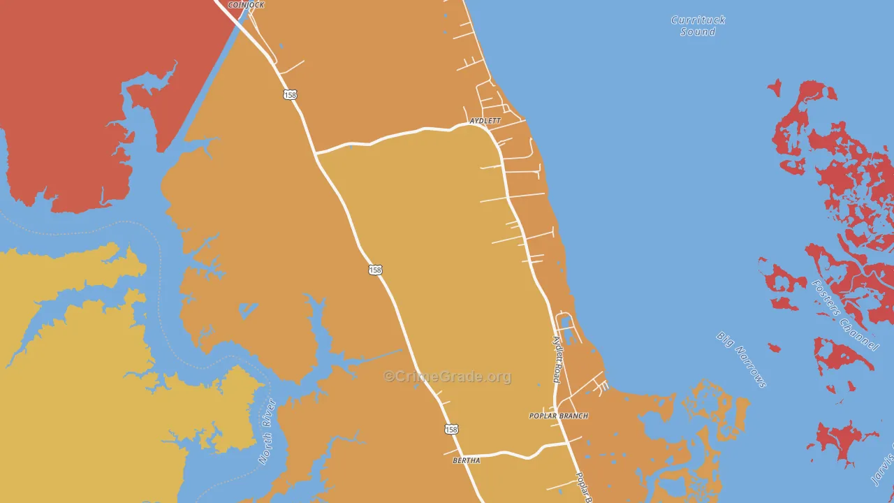 Aydlett, NC Map of Assault Rates