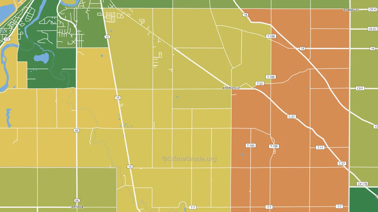 Ayersville, OH Map of Assault Rates