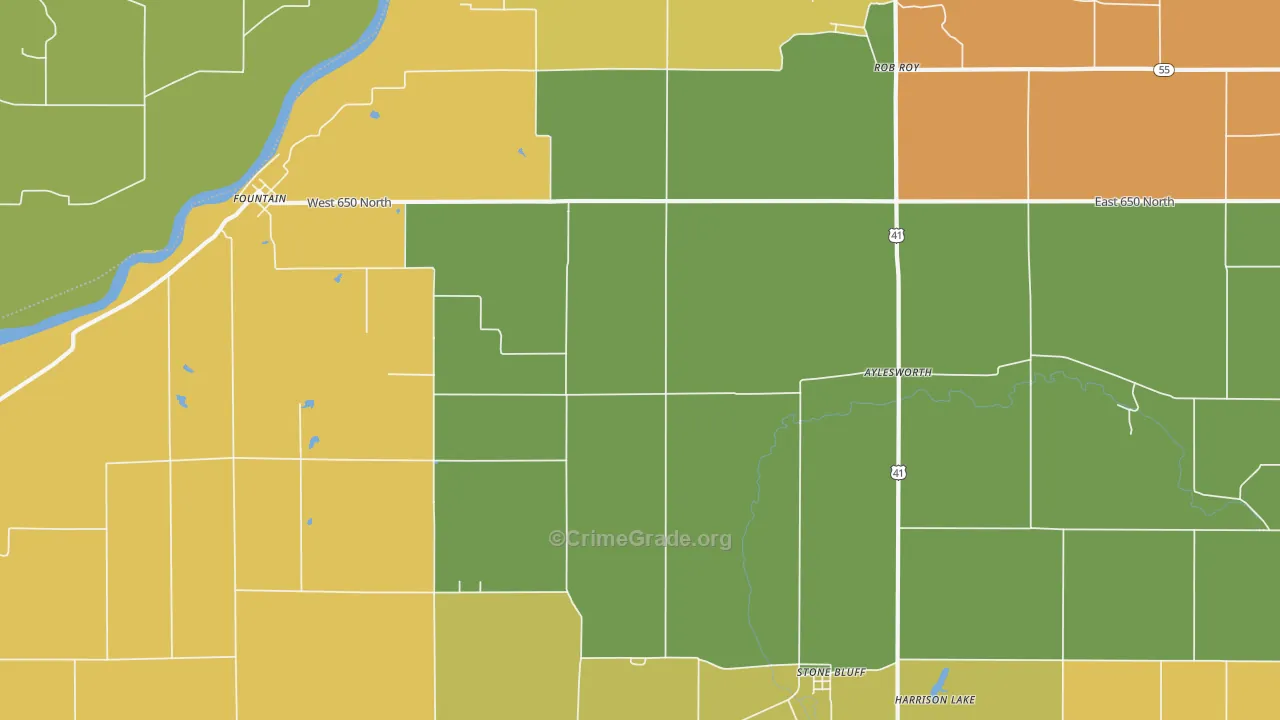Aylesworth, IN Map of Assault Rates