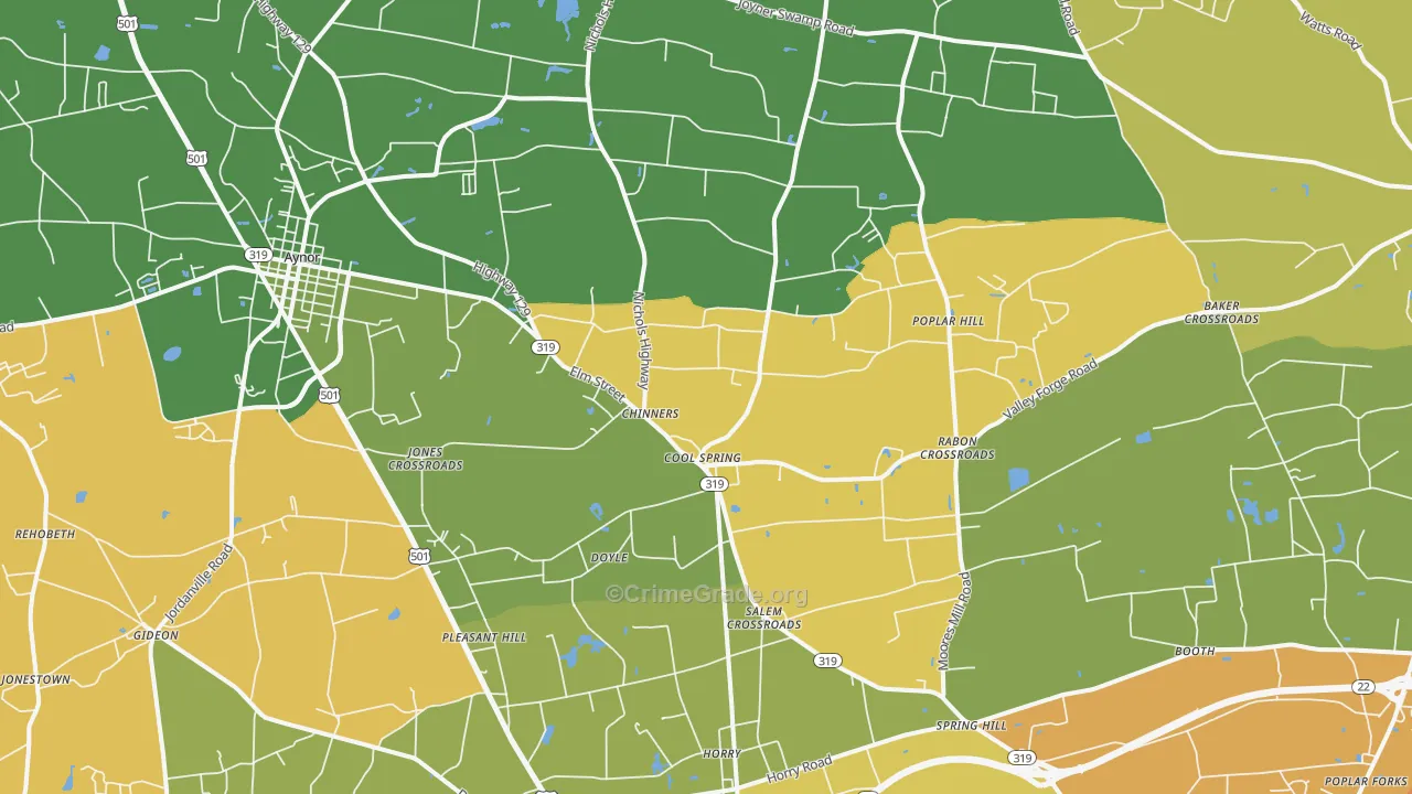 Aynor, SC Map of Assault Rates