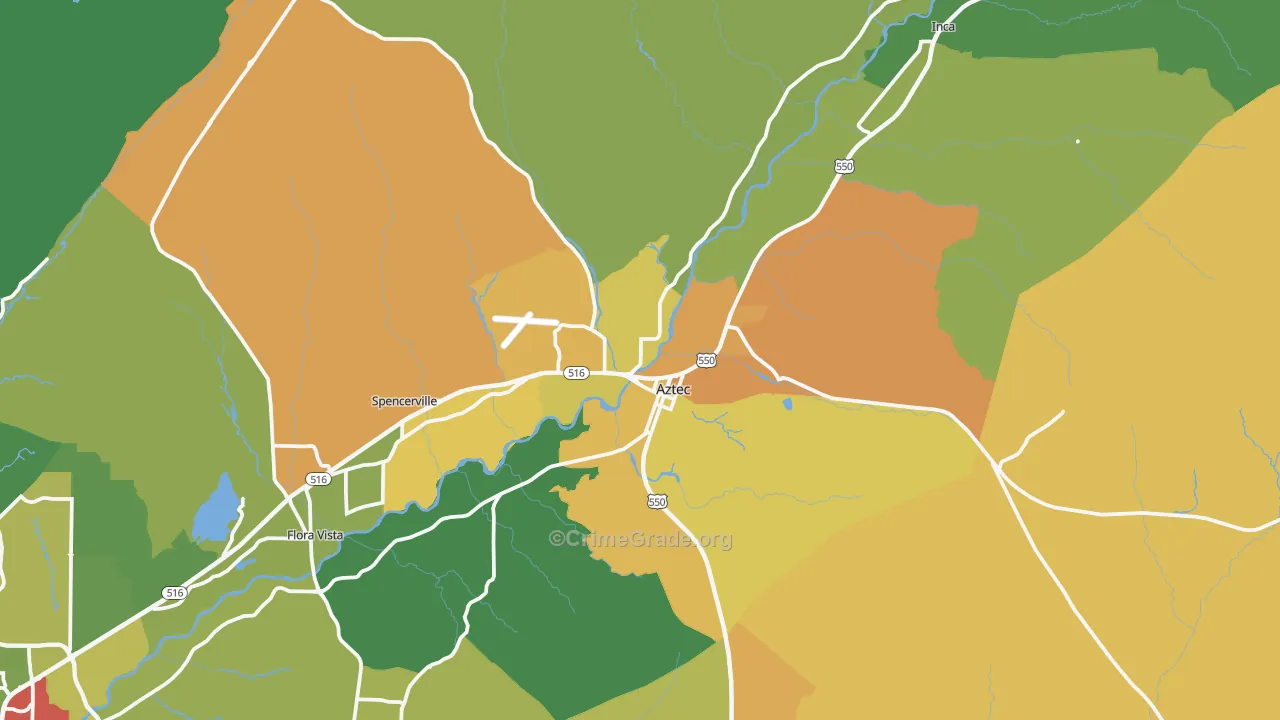 Aztec, NM Map of Assault Rates