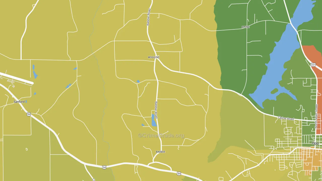 Babbie, AL Map of Assault Rates