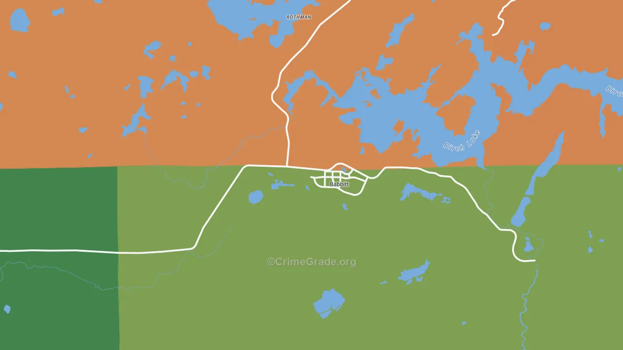 Babbitt, MN Map of Assault Rates