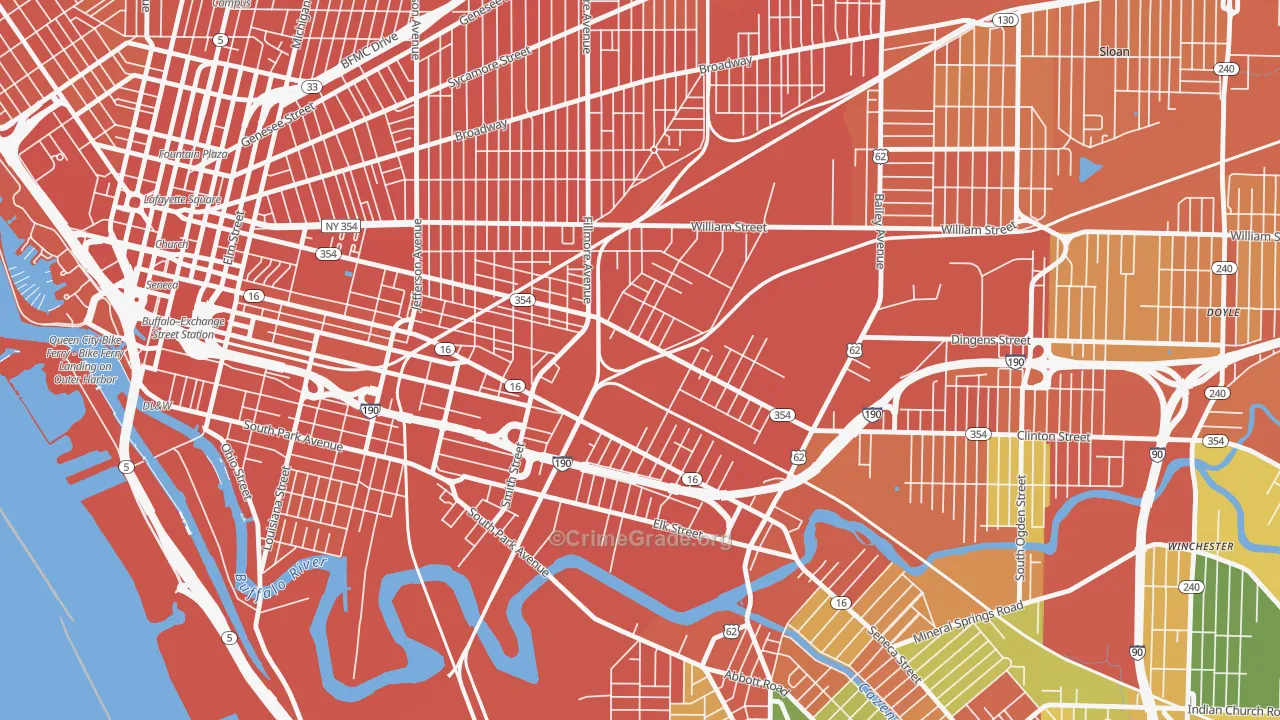 Babcock, Buffalo, NY Map of Assault Rates