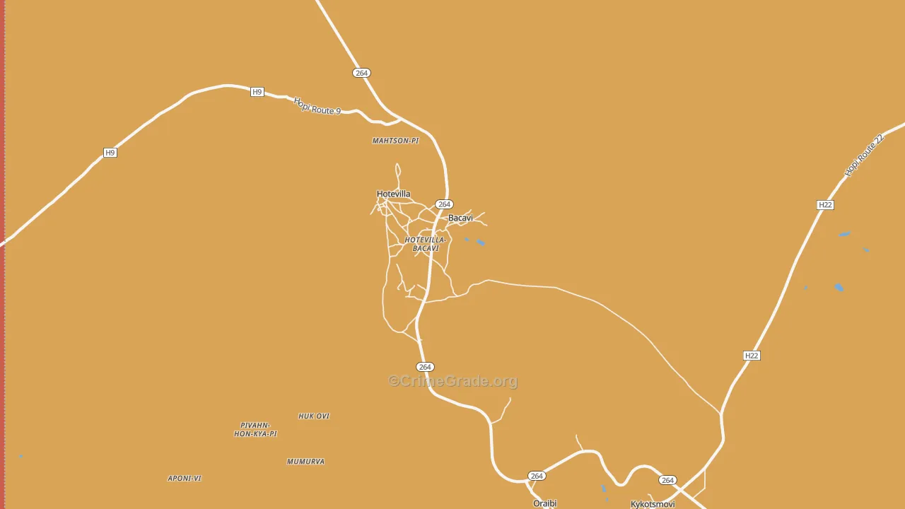 Bacavi, AZ Map of Assault Rates