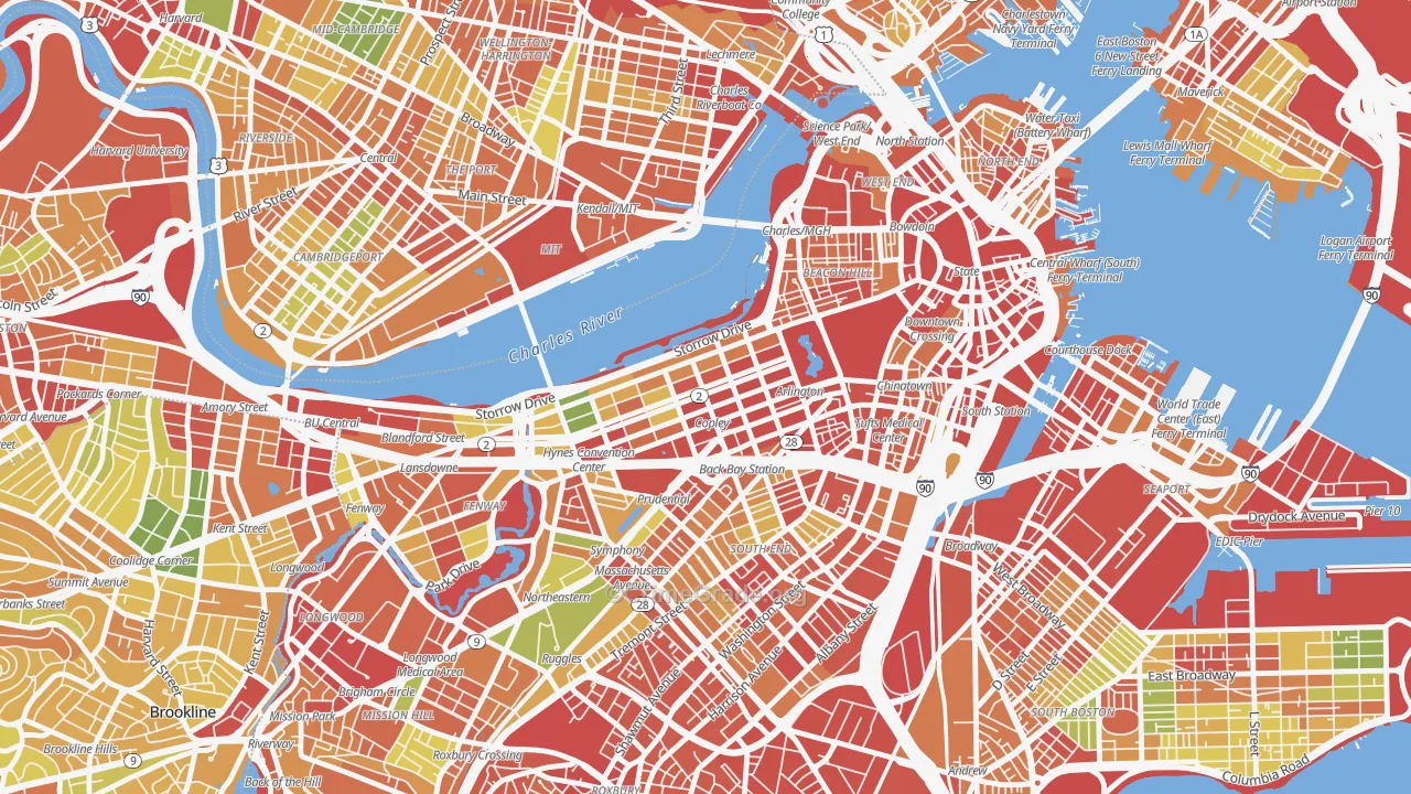 Back Bay, Boston, MA Map of Assault Rates