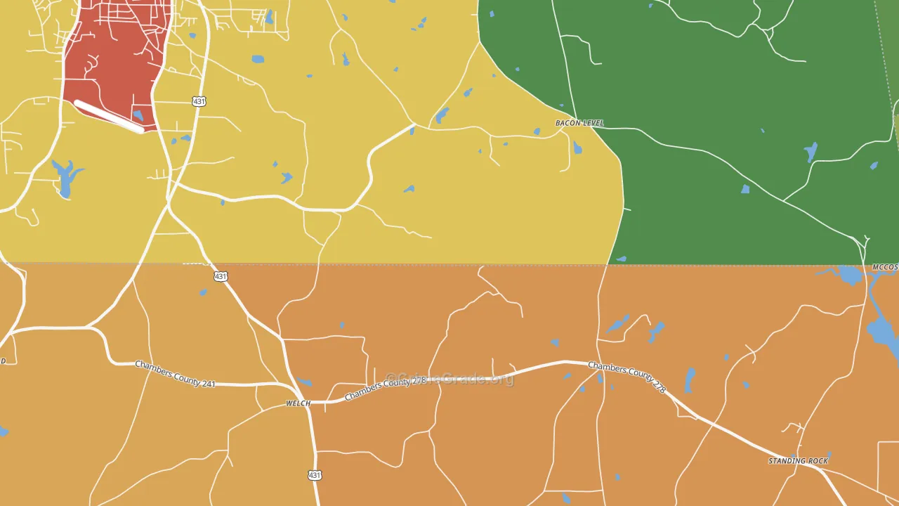 Bacon Level, AL Map of Assault Rates