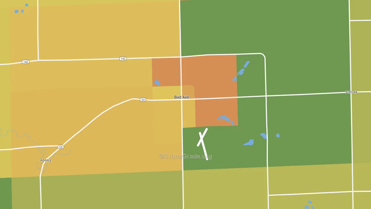Bad Axe, MI Map of Assault Rates
