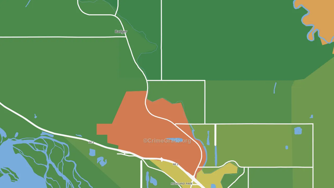 Badger, AK Map of Assault Rates