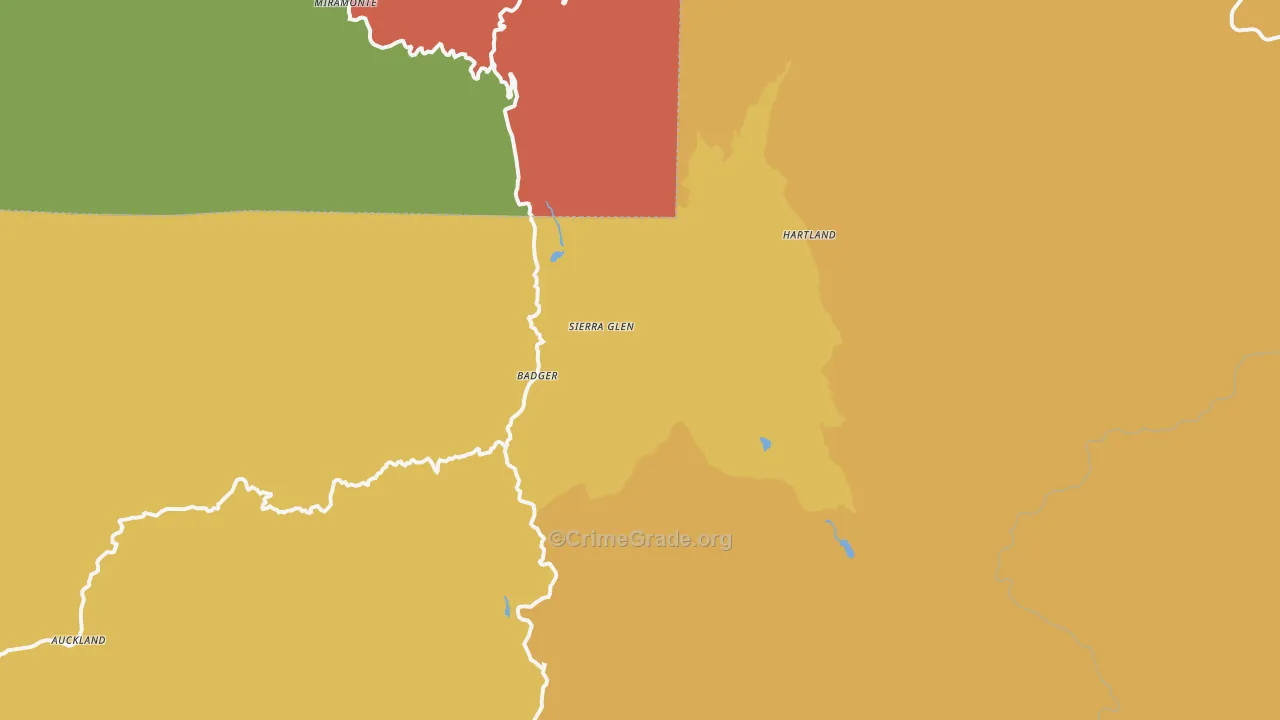 Badger, CA Map of Assault Rates