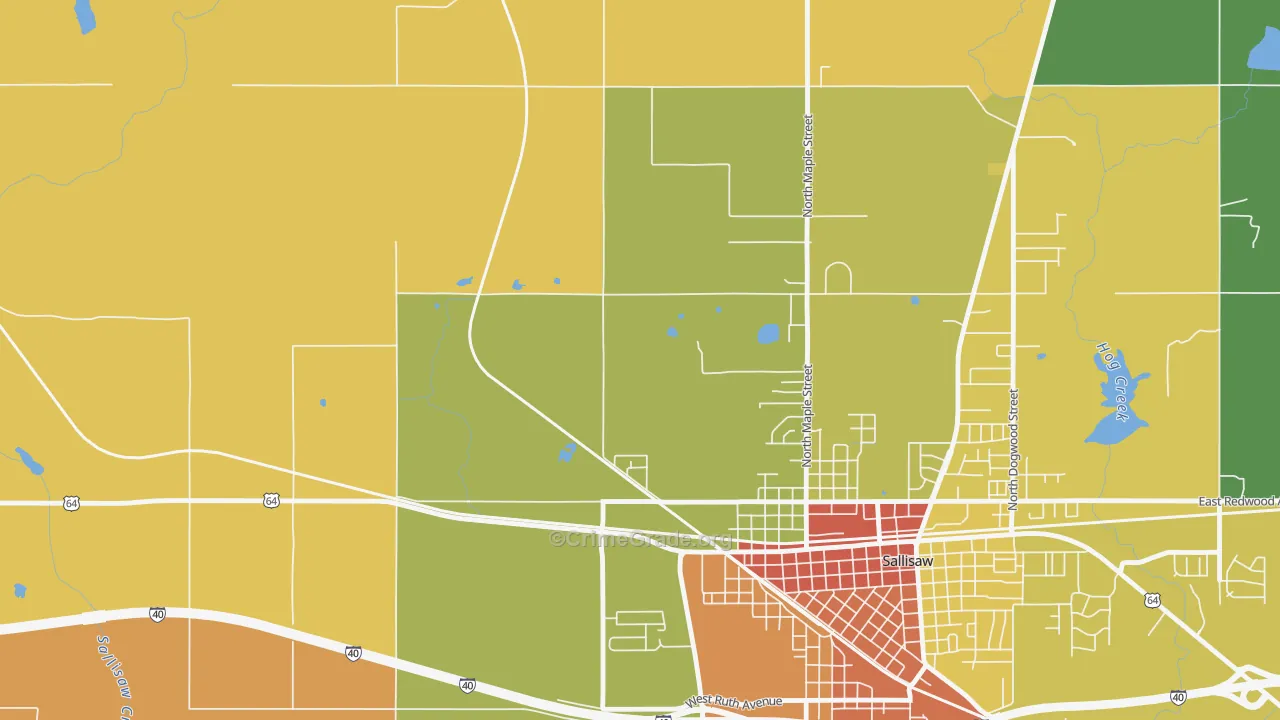 Badger Lee, OK Map of Assault Rates