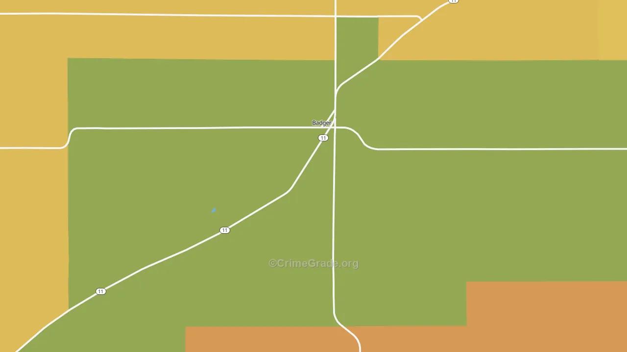 Badger, MN Map of Assault Rates