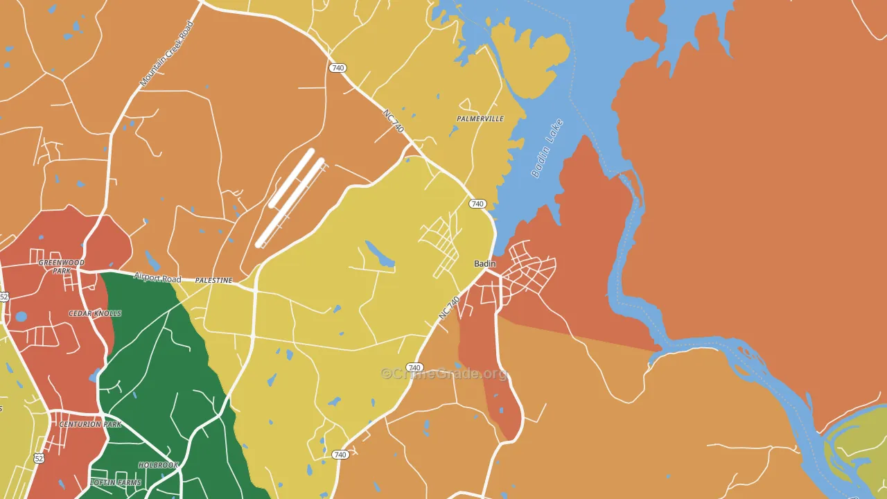 Badin, NC Map of Assault Rates