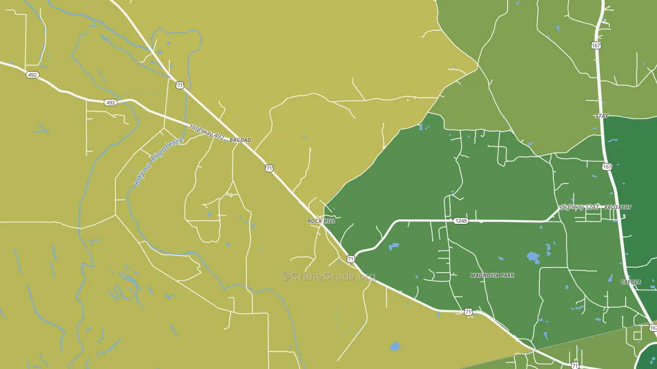 Bagdad, LA Map of Assault Rates