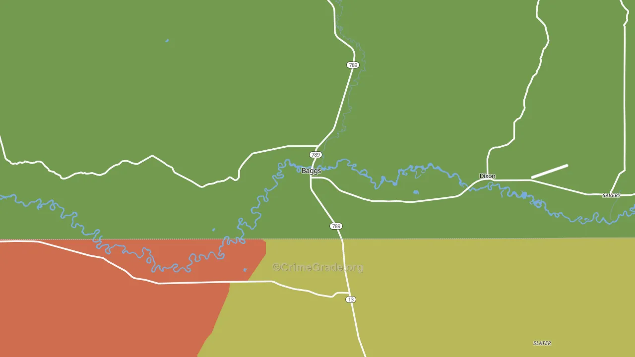 Baggs, WY Map of Assault Rates