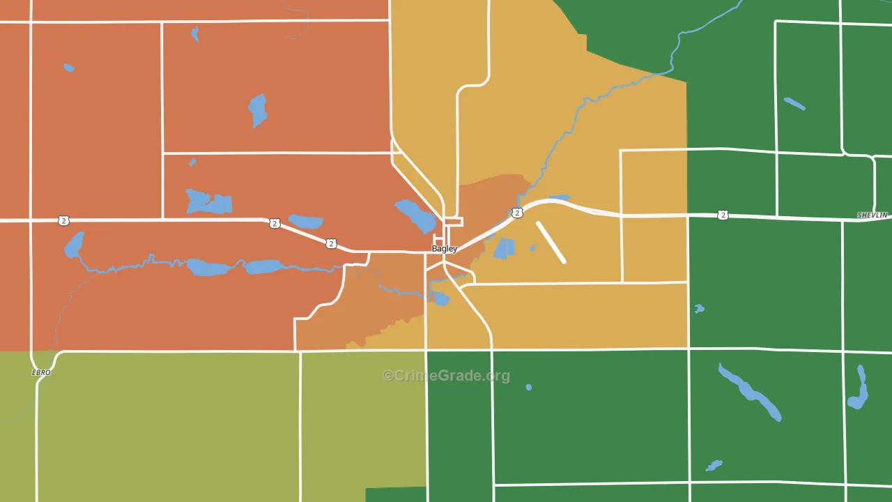 Bagley, MN Map of Assault Rates