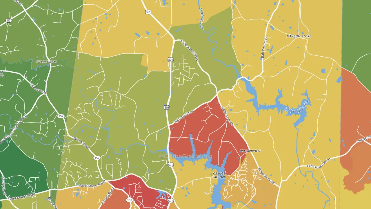 Bahama, NC Map of Assault Rates