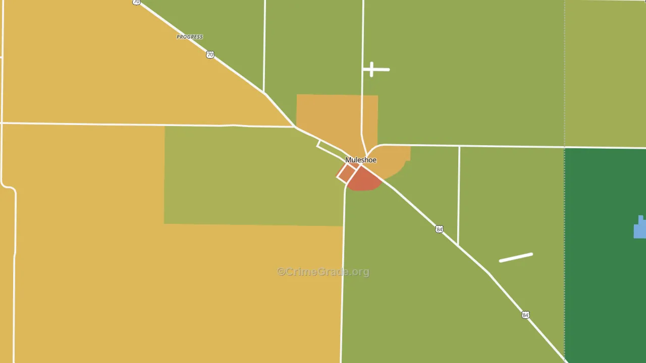 Bailey County, TX Map of Assault Rates