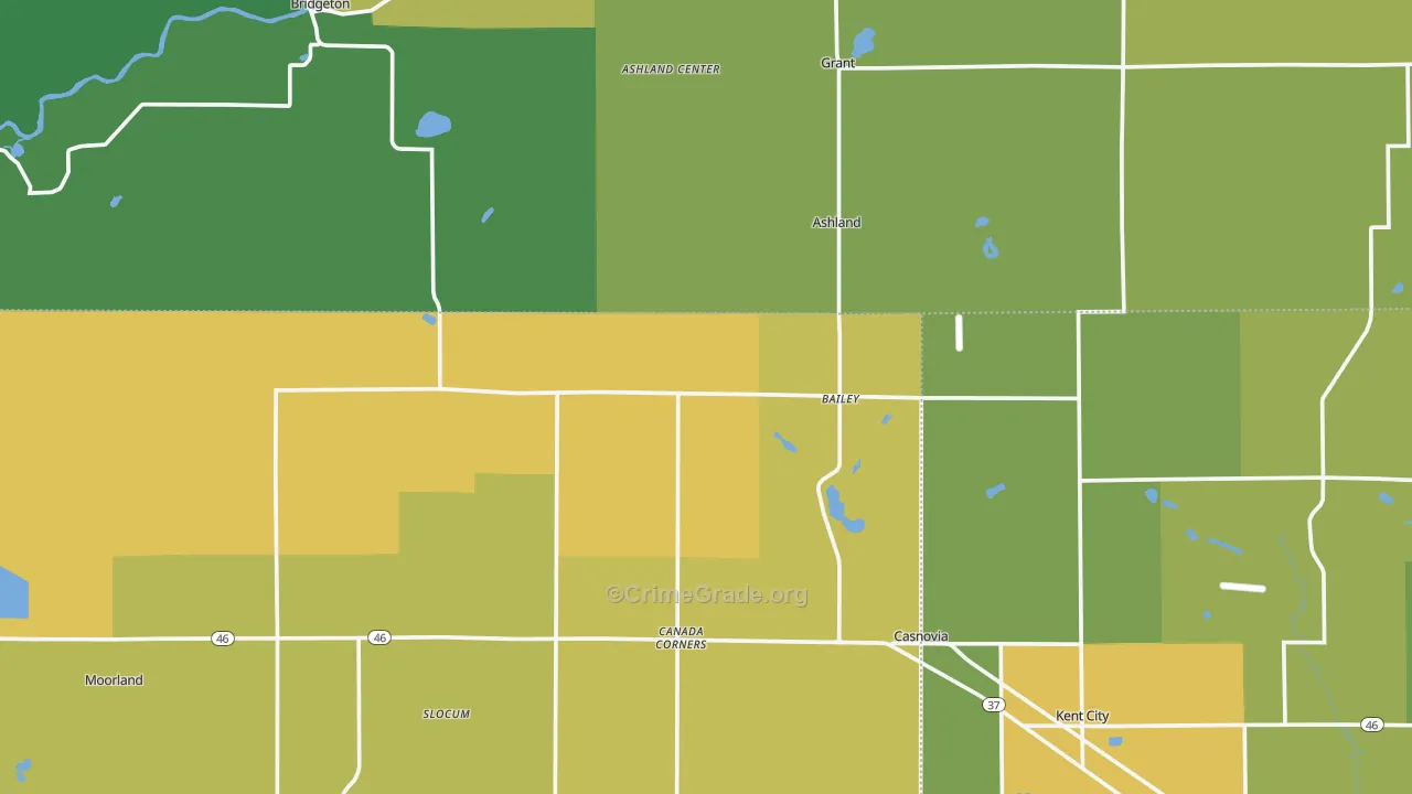 Bailey, MI Map of Assault Rates