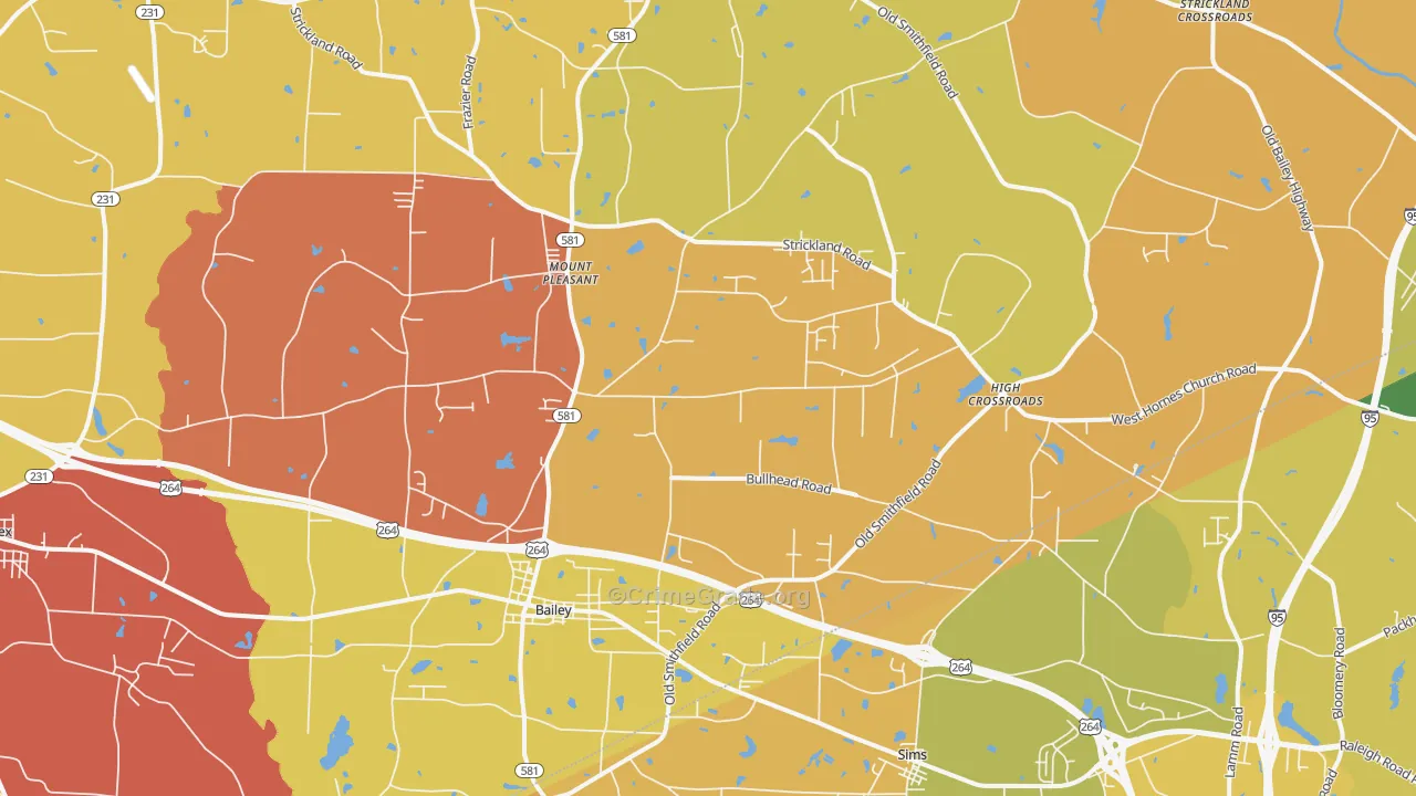 Bailey, NC Map of Assault Rates