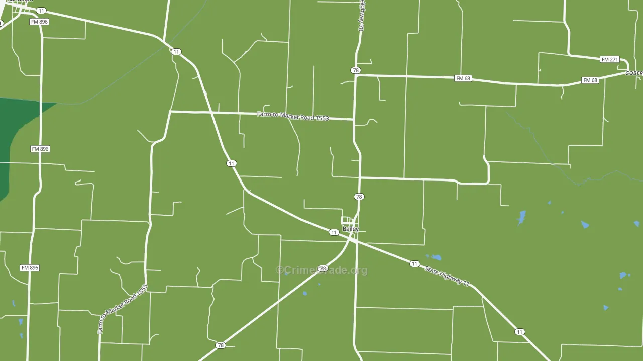 Bailey, TX Map of Assault Rates
