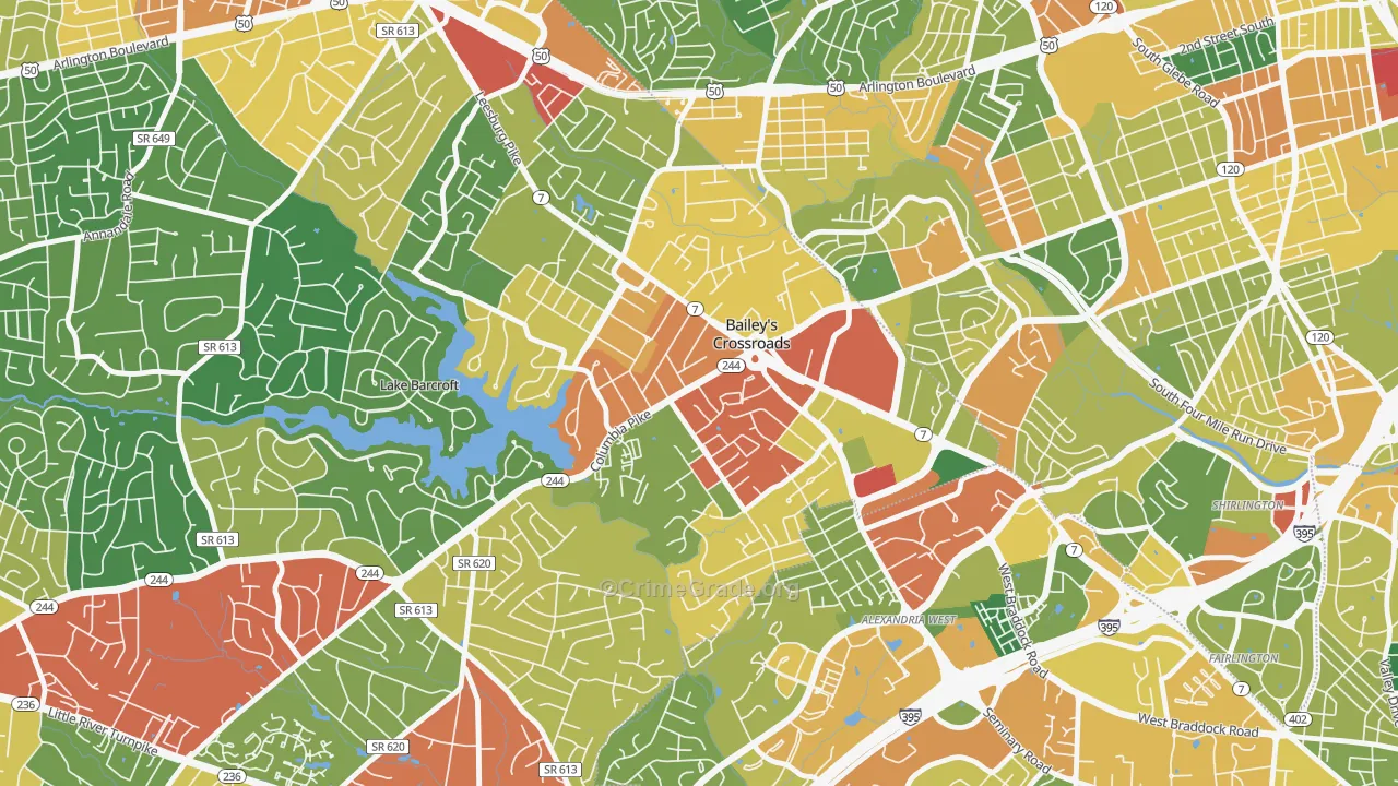 Bailey's Crossroads, Falls Church, VA Map of Assault Rates