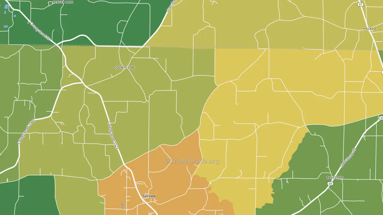 Baileytown, AL Map of Assault Rates