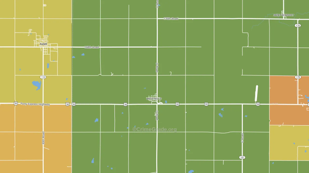 Baileyville, KS Map of Assault Rates