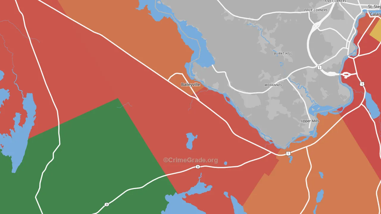 Baileyville, ME Map of Assault Rates