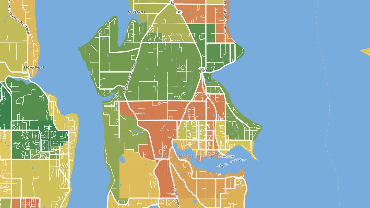 Bainbridge Island, WA Map of Assault Rates