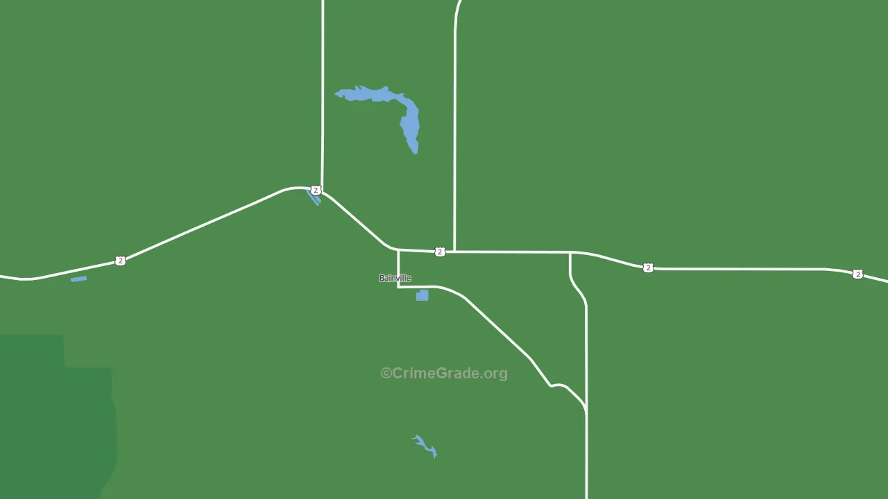 Bainville, MT Map of Assault Rates