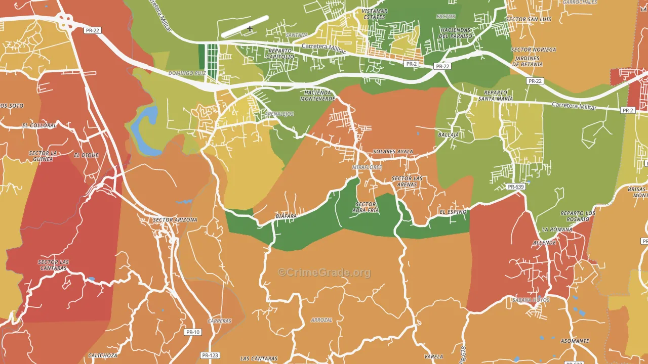 Bajadero, PR Map of Assault Rates