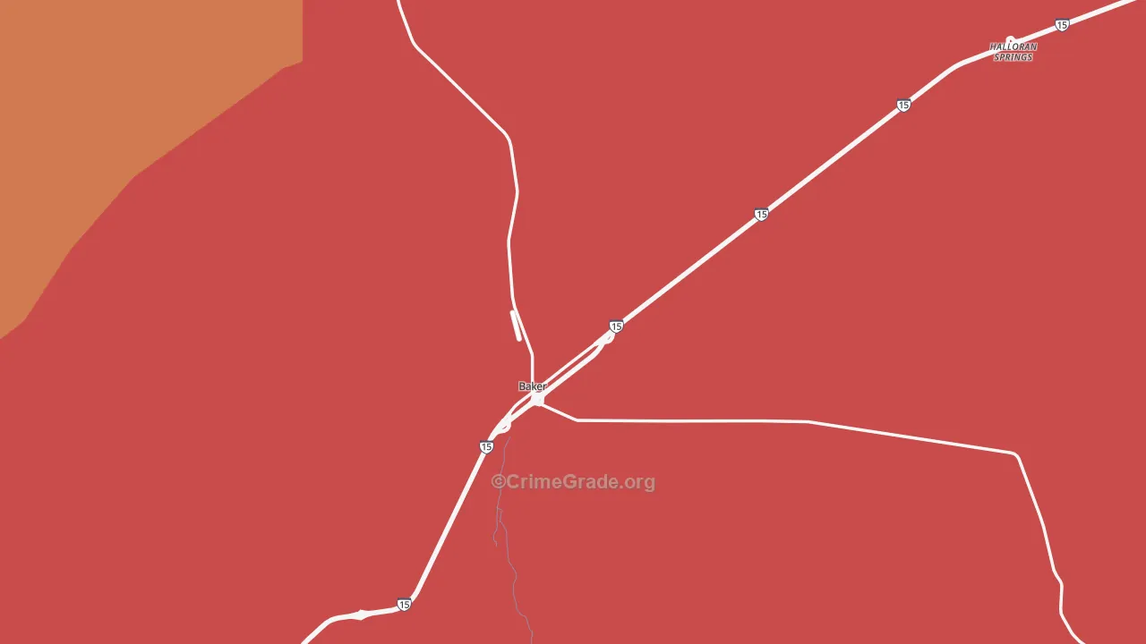 Baker, CA Map of Assault Rates