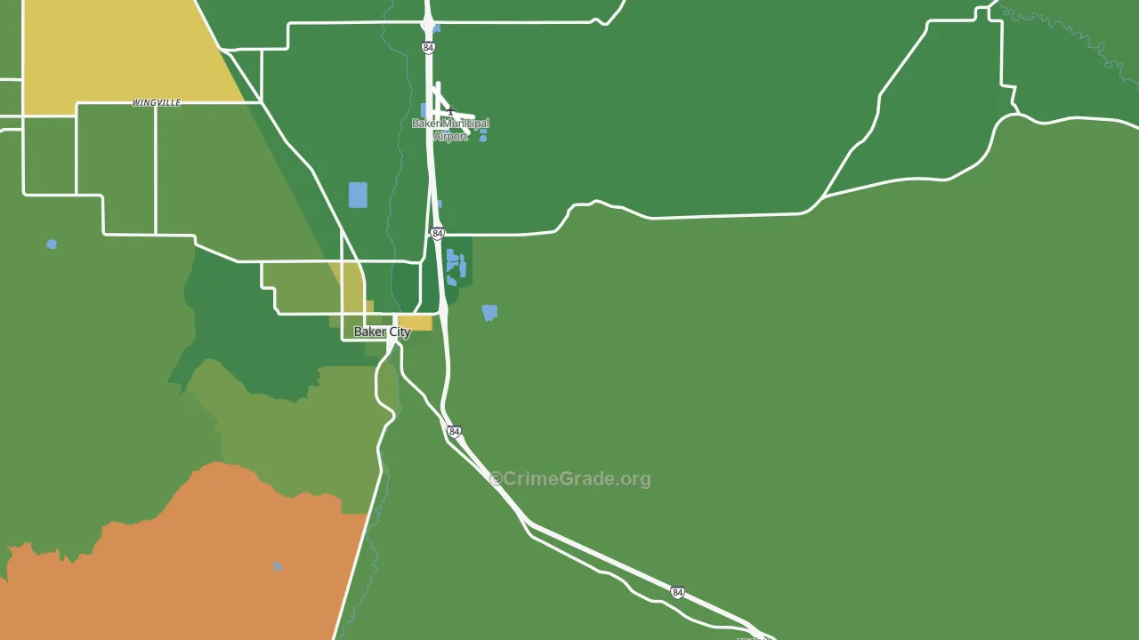 Baker County, OR Map of Assault Rates