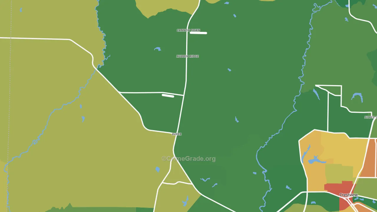 Baker, FL Map of Assault Rates