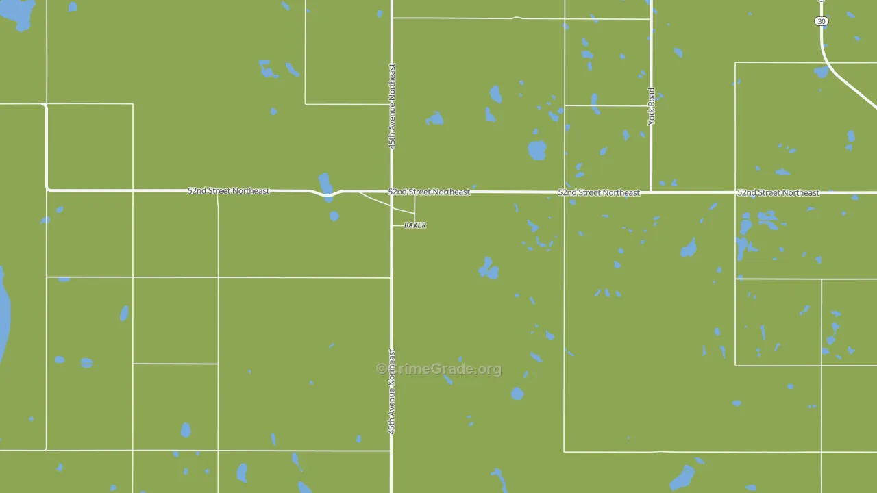 Baker, ND Map of Assault Rates