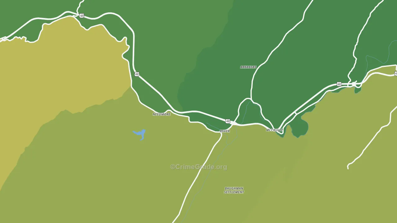 Baker, WV Map of Assault Rates
