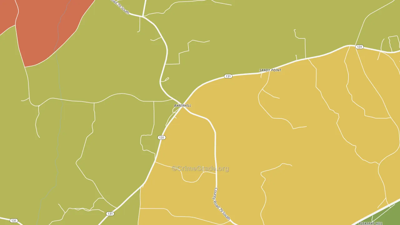 Bakerhill, AL Map of Assault Rates