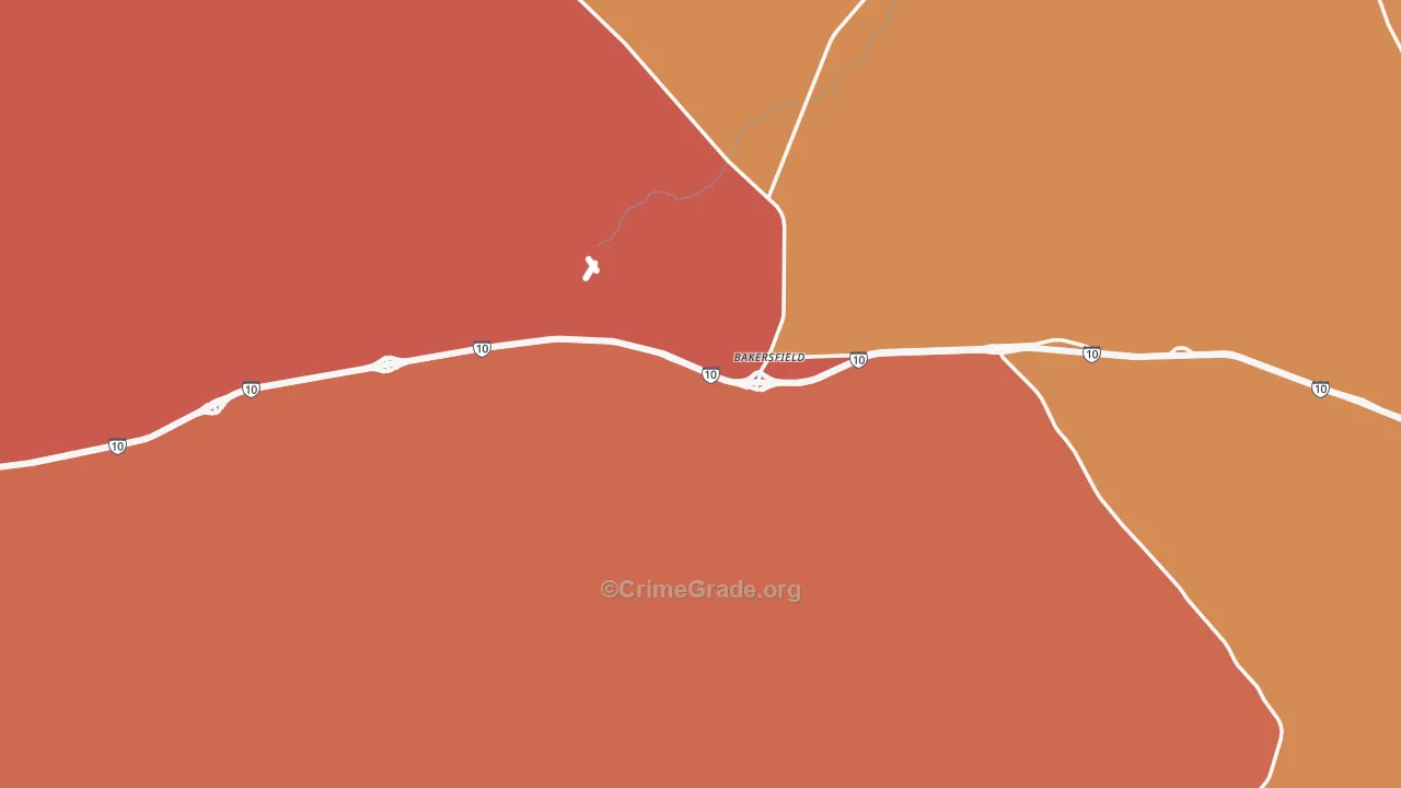 Bakersfield, TX Map of Assault Rates