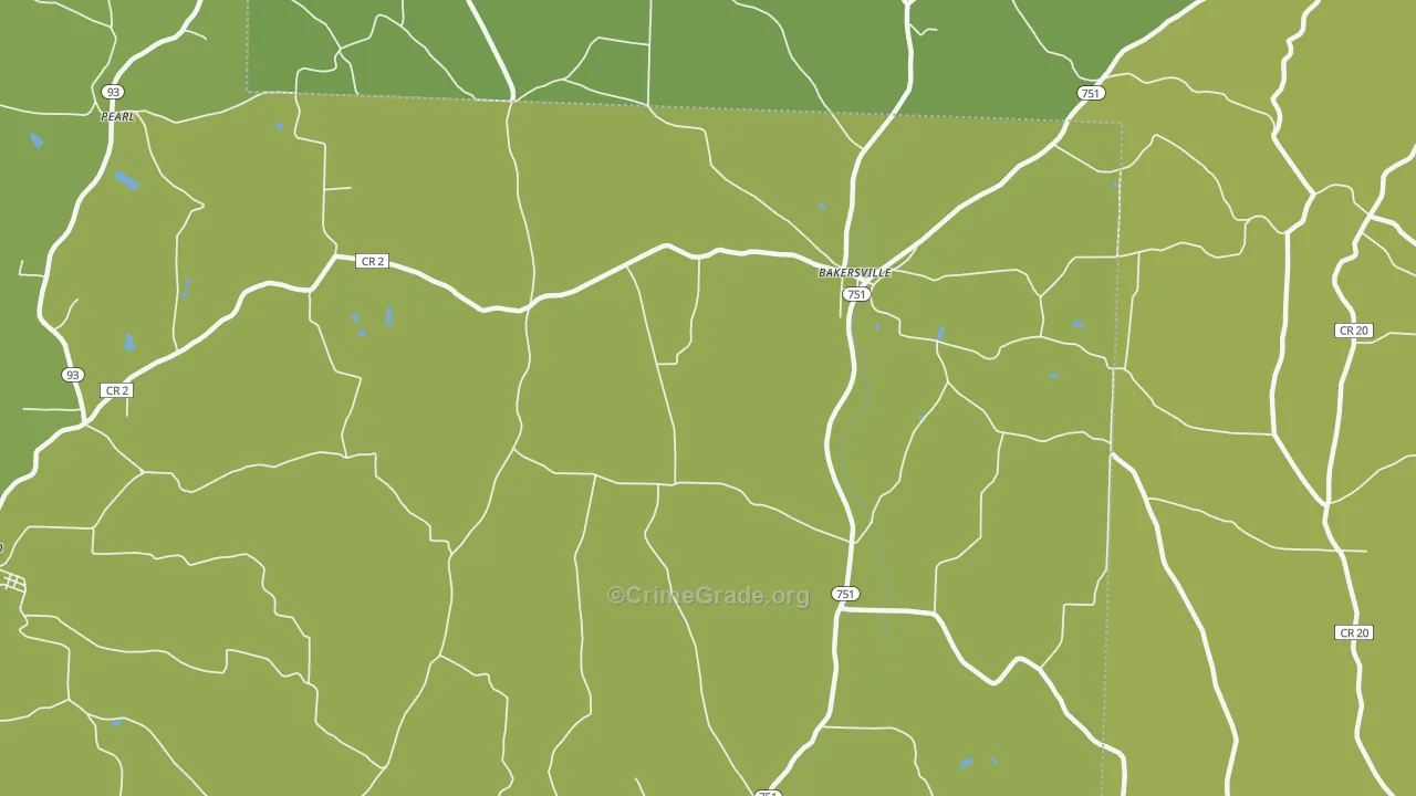 Bakersville, OH Map of Assault Rates