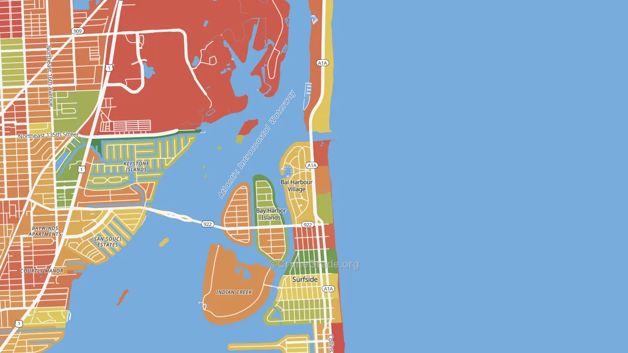 Bal Harbour, FL Map of Assault Rates