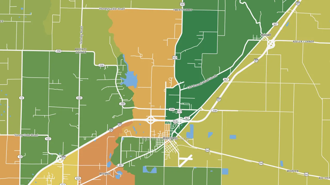 Bald Knob, AR Map of Assault Rates