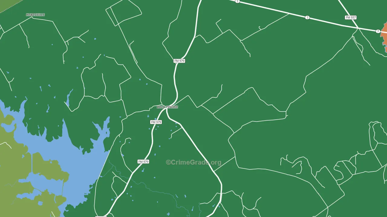 Bald Prairie, TX Map of Assault Rates