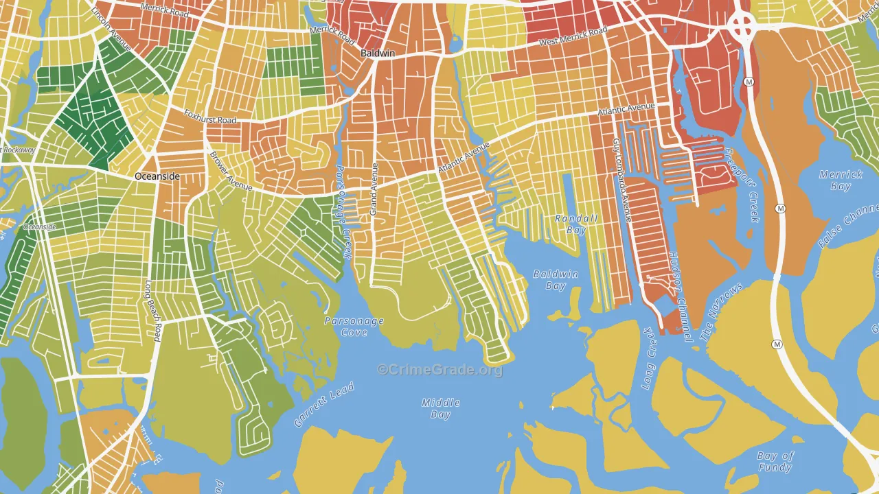 Baldwin Harbor, NY Map of Assault Rates