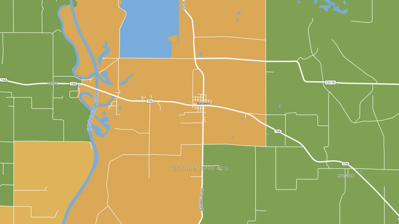 Baldwin, IL Map of Assault Rates