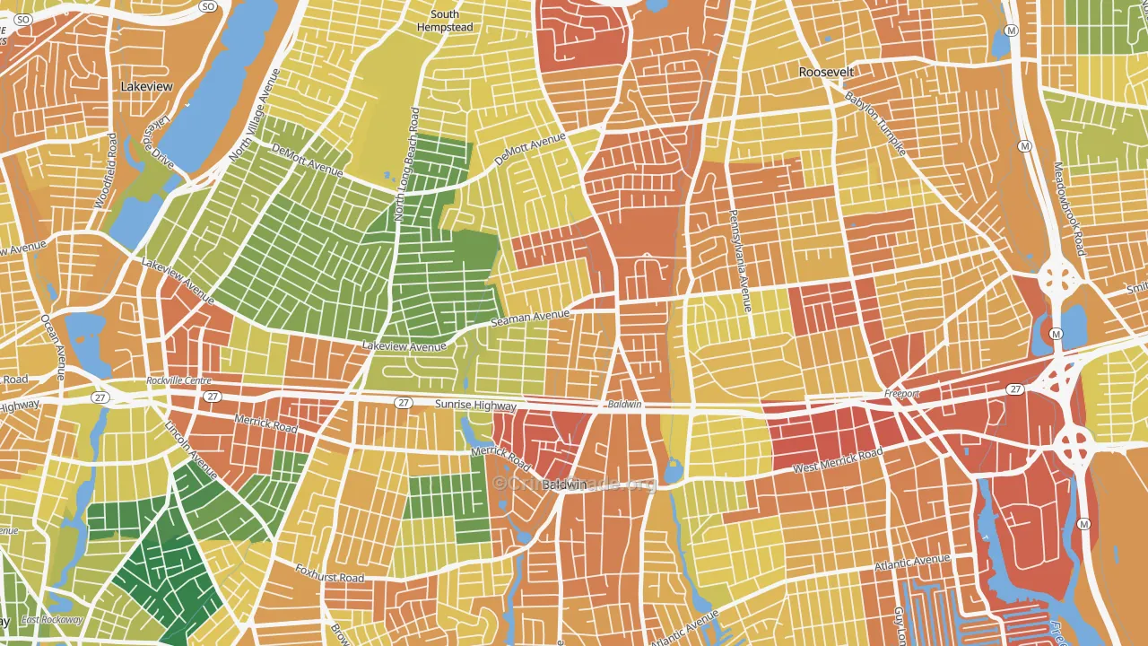 Baldwin, NY Map of Assault Rates