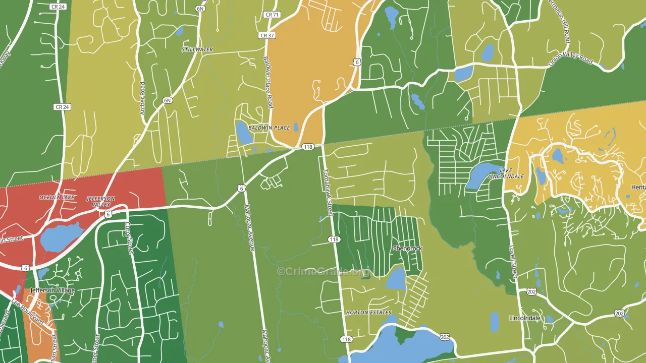 Baldwin Place, NY Map of Assault Rates