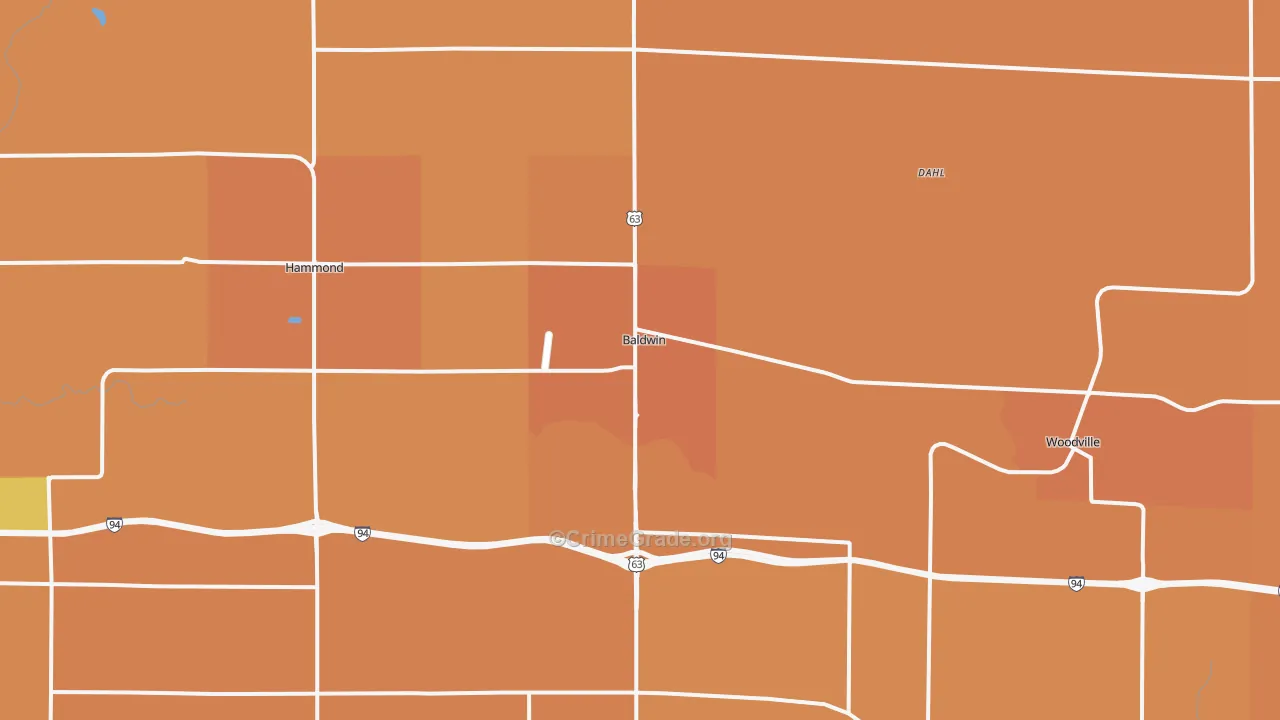 Baldwin, WI Map of Assault Rates