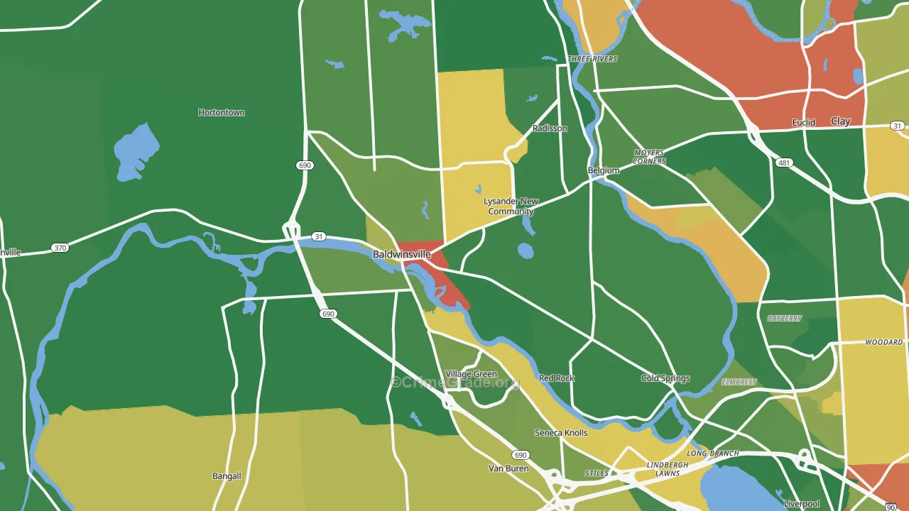 Baldwinsville, NY Map of Assault Rates
